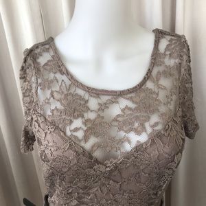 AMERICAN RAG Lace Dress Tan Sweetheart Bust